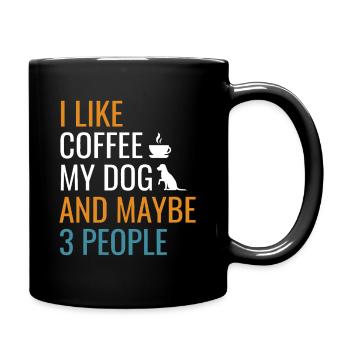 Coffee Dog et peut-être 3 personnes - Mug uni - noir - Droite