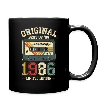 Original 1986 Retro Cassette Tape 40th Birthday - Full Colour Mug - black - Right