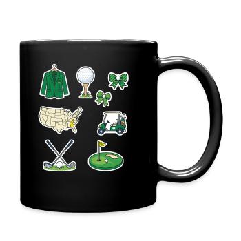 Golf-Universum Sticker-Set - Tasse einfarbig - Schwarz - Rechts
