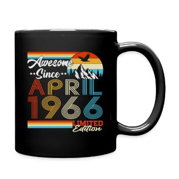 Cadeau d’anniversaire Vintage Born d’avril 1966 - Mug uni - noir - Droite
