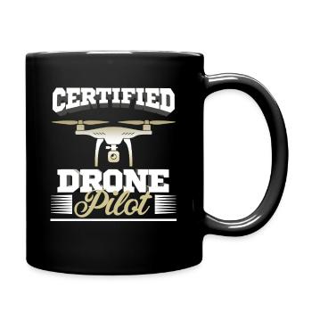 Certified Drone Pilot Professional Operator Design - Full Colour Mug - black - Right