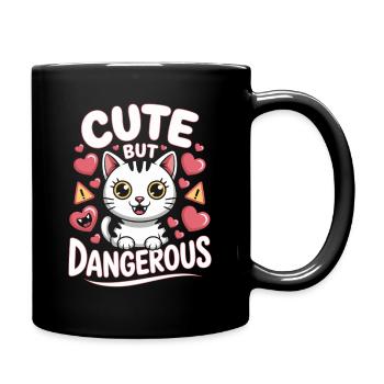Süß Aber Gefährlich Cute Kawaii Aesthetic Katze - Full Colour Mug - black - Right