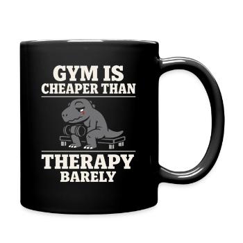 Emo Dinosaur Funny Gym Sad Workout Lifting - Full Colour Mug - black - Right