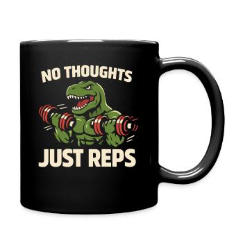 Emo Dinosaur Funny Gym Sad Workout Lifting - Full Colour Mug - black - Right