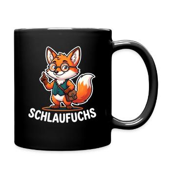 Schlaufuchs Lustiger Schul Fuchs Lehrer - Tasse einfarbig - Schwarz - Rechts