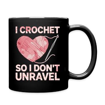 I crochet so I don't lose the thread - Full Colour Mug - black - Right