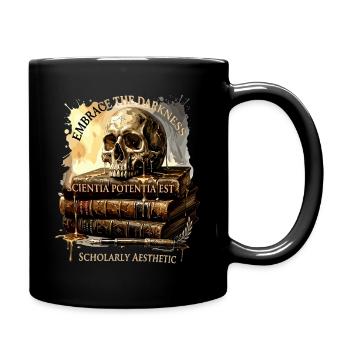 Dark Academia Bibliothèque Vintage Esthétique de Crânes - Mug uni - noir - Droite
