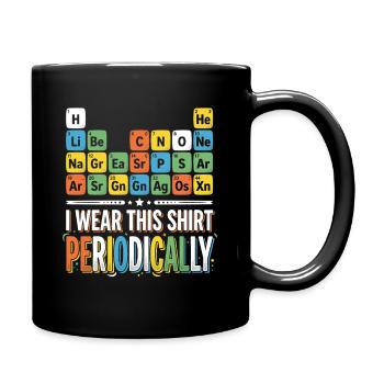 Periodensystem Shirt – bunte Typografie - Tasse einfarbig - Schwarz - Rechts