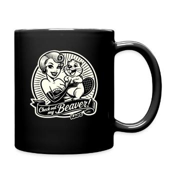Logo Pin-Up des Beavers Rétro - Mug uni - noir - Droite