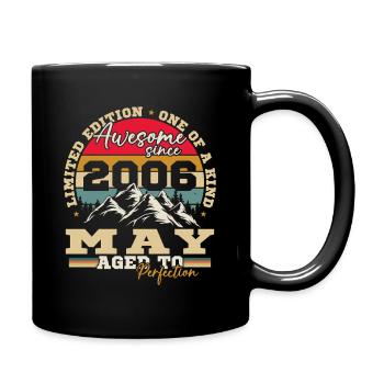 Mai 2006 Vintage-Geburtstagsgeschenk - Tasse einfarbig - Schwarz - Rechts