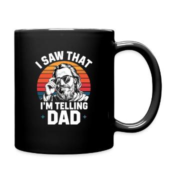  I Saw That Im Telling Dad Lustiger Jesus Spruch - Tasse einfarbig - Schwarz - Rechts