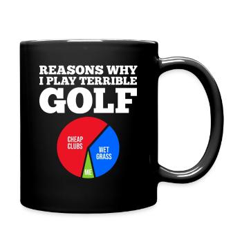 Reasons Why Golf Lover Golfer - Full Colour Mug - black - Right