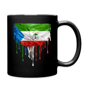 Equatorial Guinea Flag in Drop Art - Full Colour Mug - black - Right