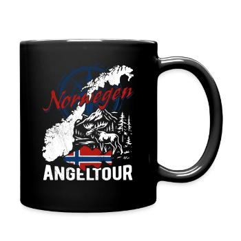 Voyage de pêche en Norvège - Cadeau de pêcheur - Mug uni - noir - Droite