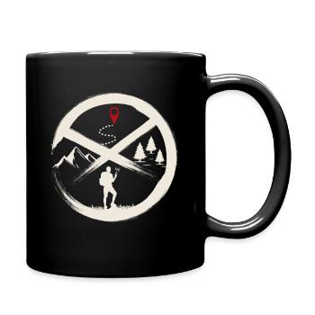 Geocaching Hiker Nature Map Pin Art - Full Colour Mug - black - Right