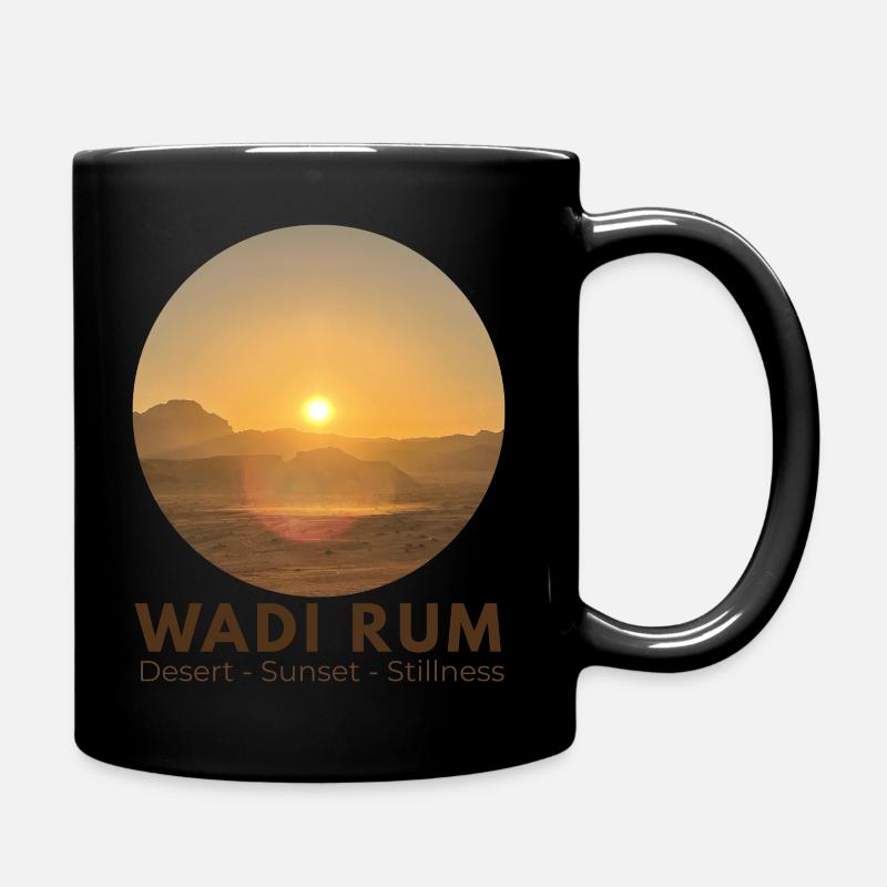 Wadi Rum Evening Silence Desert Sun - Full Colour Mug - black
