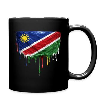 Namibia Flag Tropfenkunst - Tasse einfarbig - Schwarz - Rechts
