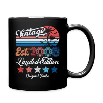 2008 Vintage Birthday Gift 18th Birthday 18 Years - Tasse einfarbig - Schwarz - Rechts