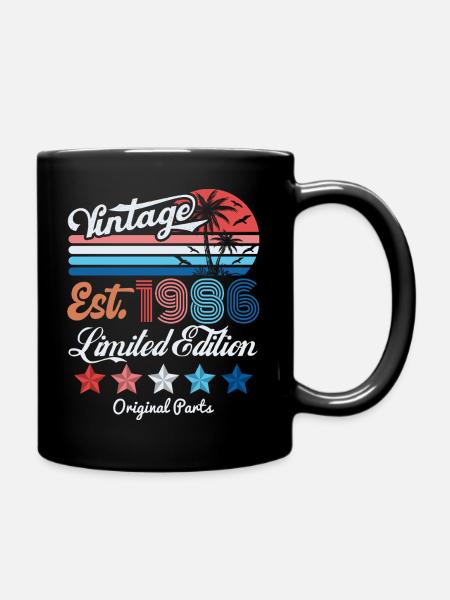 Cadeau d’anniversaire vintage 1986 40e anniversaire 40 ans - Mug uni - noir