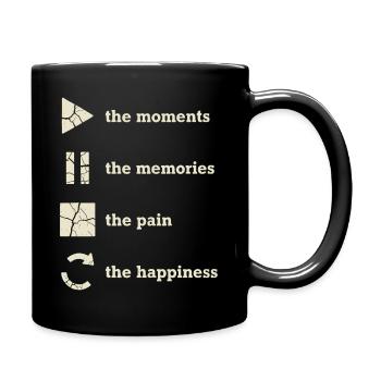 Mindfulness, Moments, Memories, Happiness - Full Colour Mug - black - Right