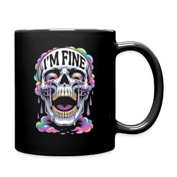 Skull Shirt Streetwear Skull - I ́m fine - Full Colour Mug - black - Right