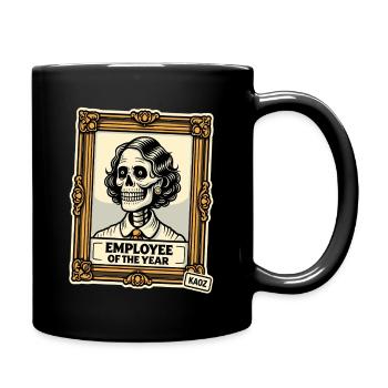Skelettmitarbeiter des Jahres - Tasse einfarbig - Schwarz - Rechts