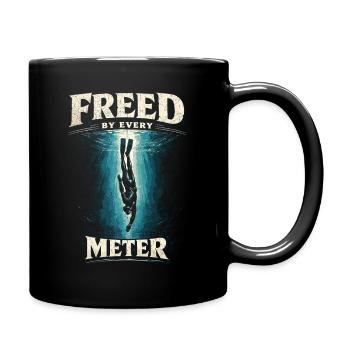 Freediving Freed By Every Meter - Full Colour Mug - black - Right