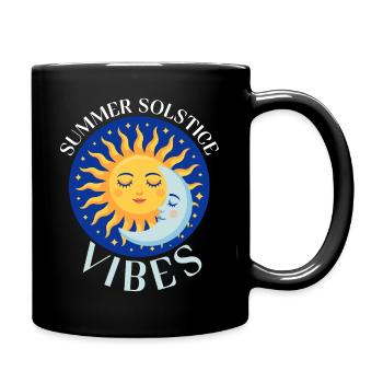 Litha Pagan: Sommersonnenwende, Mittsommer, Mittsommer, Mittsommer. - Tasse einfarbig - Schwarz - Rechts
