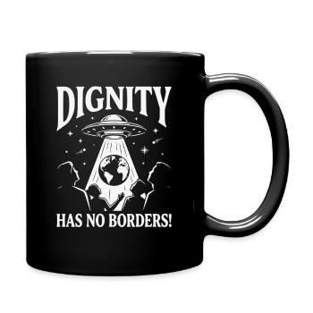 Human Rights Retro Dignity Has No Border Statement - Full Colour Mug - black - Right