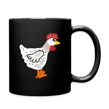Colorful Chicken Chickens Hen Hens - Full Colour Mug - black - Right