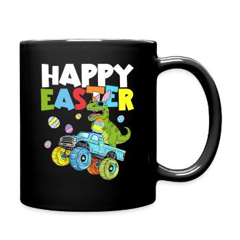 Dino Easter Monster Truck - Full Colour Mug - black - Right