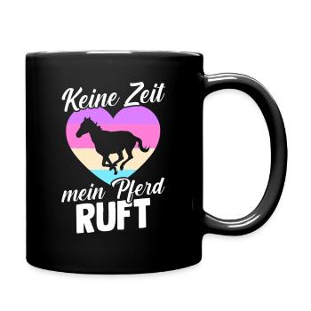 Reiten Pferdeliebhaber Reiterhof Pferde - Tasse einfarbig - Schwarz - Rechts