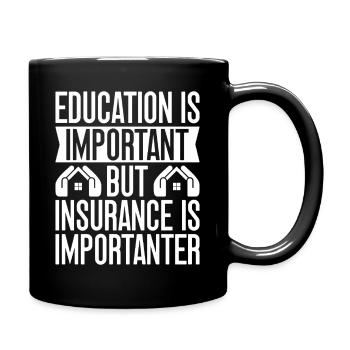 Insurance Agent Costume Education Important Funny - Tasse einfarbig - Schwarz - Rechts