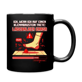 Klemmbaustein Schmerz Systemabsturz Pixel Design - Tasse einfarbig - Schwarz - Rechts