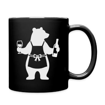 Bear Wine Lover - Full Colour Mug - black - Right