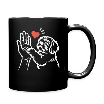 Cute Dog High Five Shirt Dog Owner Gift - Full Colour Mug - black - Right