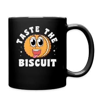 Taste the Biscuit Cartoon Cookie - Full Colour Mug - black - Right
