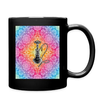 Colorful Mandala Hookah Shisha Design - Full Colour Mug - black - Right