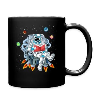 Astronaut Reading Space Shirt - Full Colour Mug - black - Right