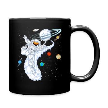 Astronaut Skiing Planet Shirt - Full Colour Mug - black - Right