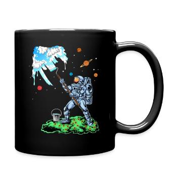 Astronaut Painting Space Shirt - Full Colour Mug - black - Right