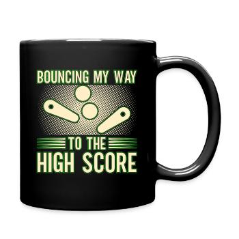 Bouncing My Way To The High Score Pinball Machine - Full Colour Mug - black - Right