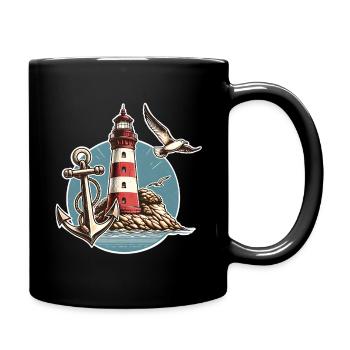 Leuchtturm - Tasse einfarbig - Schwarz - Rechts