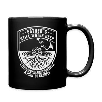 Vater Still Water Deep Lotus Ruhe - Tasse einfarbig - Schwarz - Rechts