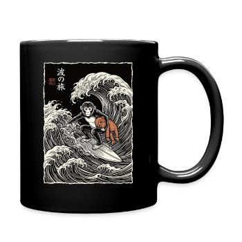 Ukiyo-e Baby Monkey Punch - Tasse einfarbig - Schwarz - Rechts