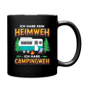 Campingweh – Wohnwagen Camping  Spruch - Tasse einfarbig - Schwarz - Rechts