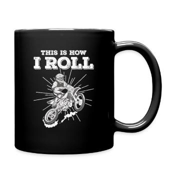 This Is How I Roll Motocross Rider - Full Colour Mug - black - Right