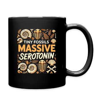 Kleine Fossilien, großes Glück | Fossilienjagd - Tasse einfarbig - Schwarz - Rechts