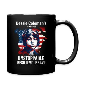 Bessie Coleman Courageous aviation pioneer - Full Colour Mug - black - Right