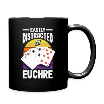 Facilement distrait par l’Euchre - Mug uni - noir - Droite